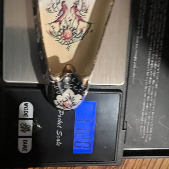 Antique 1900's Persian Enamel on Copper Islamic Art Paint Shoe Ashtray Black Pro - Picture 7 of 8